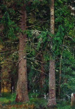 fir forest 1890 classical landscape Ivan Ivanovich Oil Paintings